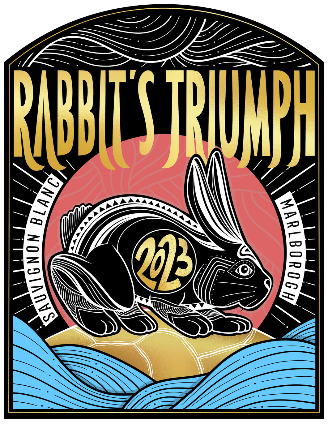 "RABBIT'S TRIUMPH" LABEL DESIGN FOR WINE 52